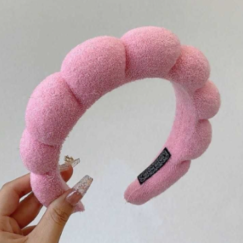 Pink Soft Fluffy Make-Up Head Band